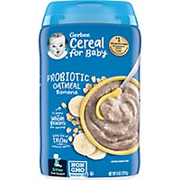 Gerber Cereal for Baby Probiotic Oatmeal Banana Baby Cereal - 8 Oz - Image 1