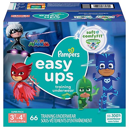 Pampers Easy Ups Size 3T To 4T Boys Training Underwear - 66 Count - Image 1