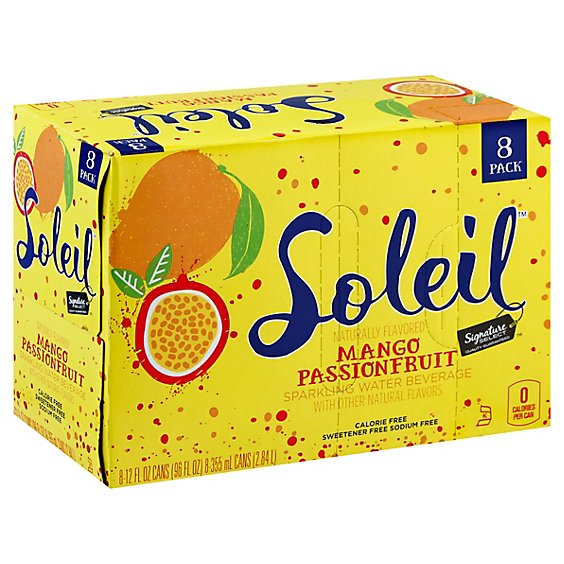 Signature SELECT Soleil Sparkling Water Beverage Mango Passionfruit Box - 8-12 Fl. Oz.