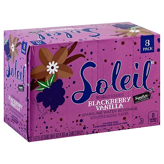 Signature SELECT Soleil Sparkling Water Beverage Blackberry Vanilla Box - 8-12 Fl. Oz.