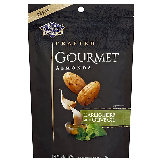 Blue Diamond Almonds Gourmet Crafted Garlic Herb And Olive Oil Pouch - 5 Oz
