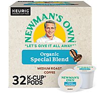 Newmans Own Organics Coffee K-Cup Pods Medium Roast Newmans Special Blend Box - 32-0.40 Oz