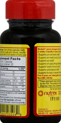 BioAstin Hawaiian Astaxanthin 4mg - 60 Count - Image 3