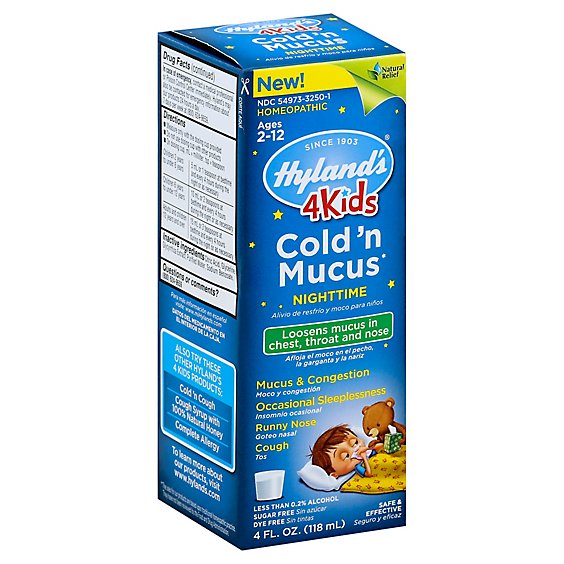Hyland Kid Cold N Mucus Nght - 4 Oz