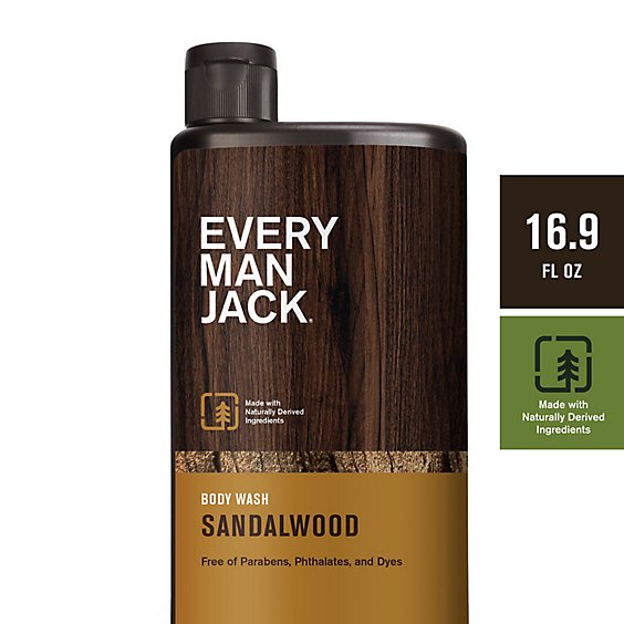 Every Man Jack Sandalwood Hydrating Mens Body Wash - 16.9 Oz