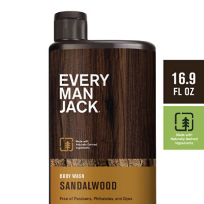 Every Man Jack Sandalwood Hydrating Mens Body Wash - 16.9 Oz