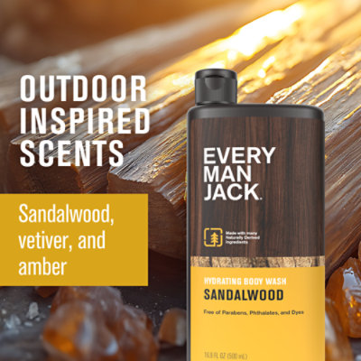 Every Man Jack Sandalwood Hydrating Mens Body Wash - 16.9 Oz - Image 5