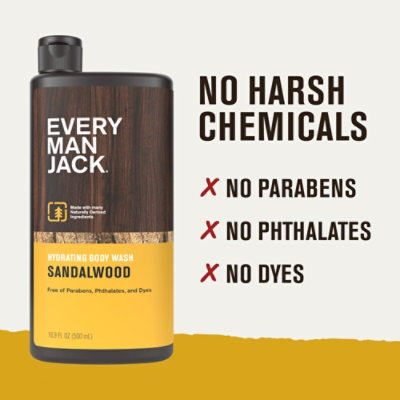 Every Man Jack Sandalwood Hydrating Mens Body Wash - 16.9 Oz - Image 5