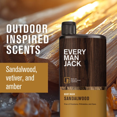 Every Man Jack Sandalwood Hydrating Mens Body Wash - 16.9 Oz - Image 3