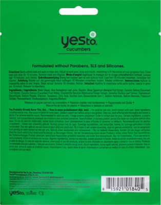 Yes To Paper Mask Cucumber - 0.67 Oz - Image 5