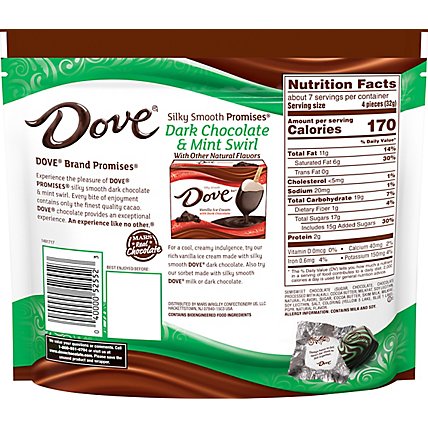 DOVE PROMISES Candy Dark Chocolate Mint Swirl - 7.61 Oz - Image 6
