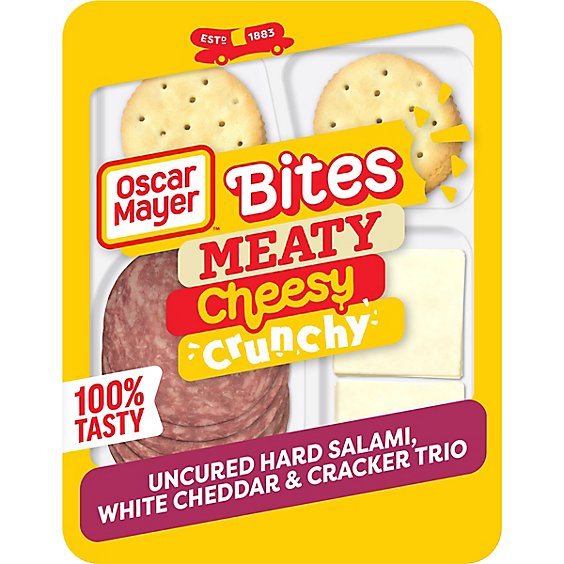 Oscar Mayer Natural Meat & Cheese Snack Plate with Uncured Salami & White Cheddar Tray - 3.3 Oz