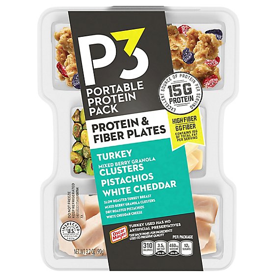 Oscar Mayer P3 Protein Power Pack Trk Brst Granola Pistachios Wht Chdr Chs - 3.2 Oz