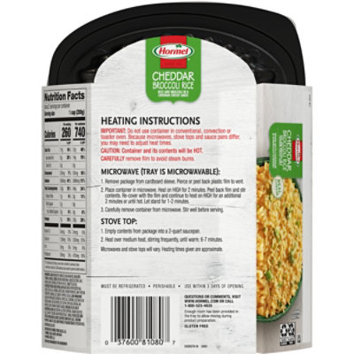 Hormel Tray Cheddar Broccoli Rice - 20 Oz - Image 2