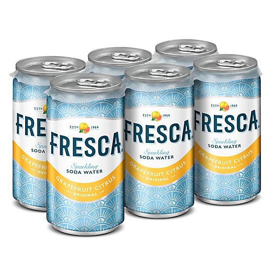 Fresca Soda Flavored Sparkling Sugar Free Zero Calorie Original Citrus Mini Can - 6-7.5 Fl. Oz.