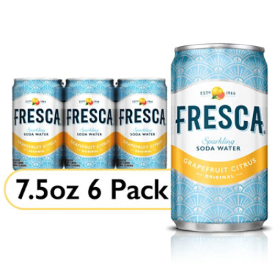 Fresca Soda Flavored Sparkling Sugar Free Zero Calorie Original Citrus Mini Can - 6-7.5 Fl. Oz. - Image 1