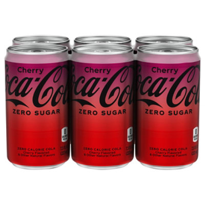 Coca-Cola Soda Pop Cherry Zero Sugar - 6-7.5 Fl. Oz.