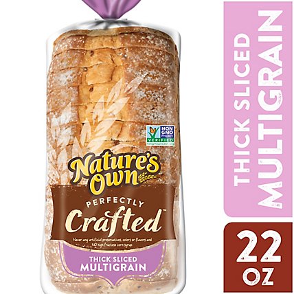 Natures Own Perfectly Crafted Multigrain Bread Thick Sliced Non-GMO Sandwich Bread - 22 Oz - Image 2