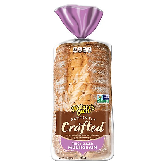 Natures Own Perfectly Crafted Multigrain Bread Thick Sliced Non-GMO Sandwich Bread - 22 Oz