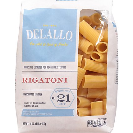 DeLallo Pasta Bag Rigatoni - 16 Oz - Image 2