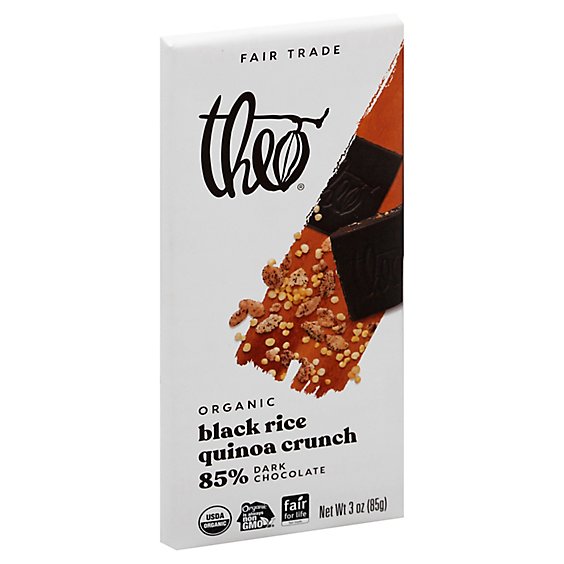 Theo Choc Choc Bar Dk 85% Blk Rice - 3 Oz