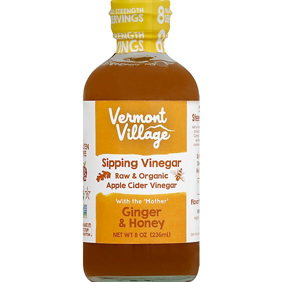 Vermont Village Vinegar Ginger Sipping - 8 Oz