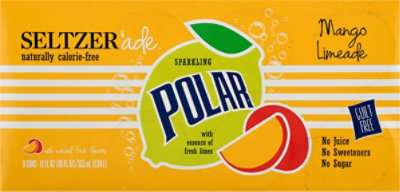 Polar Seltzer Mango Limeade - 8-12 Fl. Oz. - Image 8