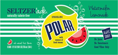 Polar Seltzer Lemonade Watermelon - 8-12 Fl. Oz. - Image 5