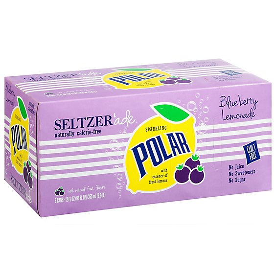 Polar Seltzer Lemonade Blueberry - 8-12 Fl. Oz.