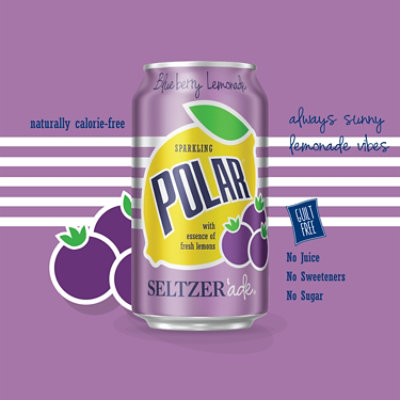 Polar Seltzer Lemonade Blueberry - 8-12 Fl. Oz. - Image 3