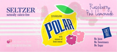 Polar Seltzer Water Pink Lemonade Raspberry - 8-12 Fl. Oz. - Image 8
