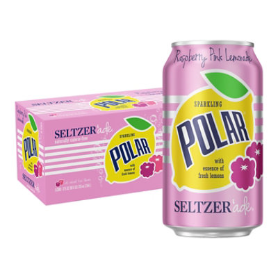 Polar Seltzer Water Pink Lemonade Raspberry - 8-12 Fl. Oz. - Image 1