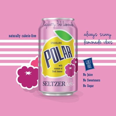 Polar Seltzer Water Pink Lemonade Raspberry - 8-12 Fl. Oz. - Image 3