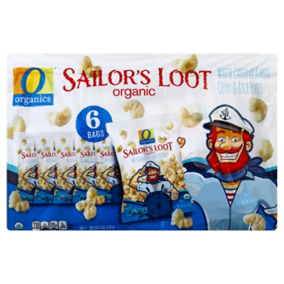 O Organics Organic Sailors Loot White Cheddar Baked Corn & Rice Puffs Multi Pack - 6-1 Oz - Image 1