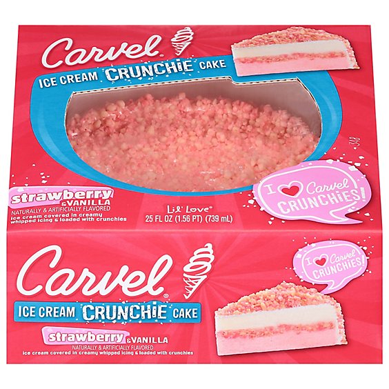 Carvel Crunchie Ice Cream Cake - Strawberry & Vanilla - 25 Fl. Oz.