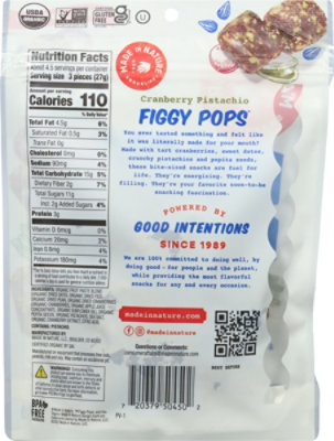 Made In Nature Organic Cranberry Pistachio Figgy Pops - 4.2 Oz. - Image 6