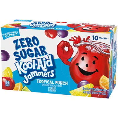 Kool-Aid Jammers Tropical Punch Zero Sugar Soft Drink Pouches - 10-6 Fl. Oz. - Image 9