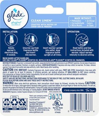 Glade Piso Clean Linen 2rfl Wmr - 1.34 Fl. Oz. - Image 4