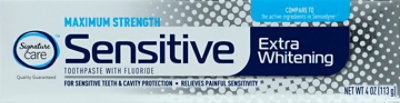 Signature Select/Care Toothpaste With Fluoride Sensitive Extra Whitening Maximum Strength - 4 Oz. - Image 2