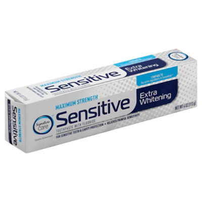 Signature Select/Care Toothpaste With Fluoride Sensitive Extra Whitening Maximum Strength - 4 Oz.
