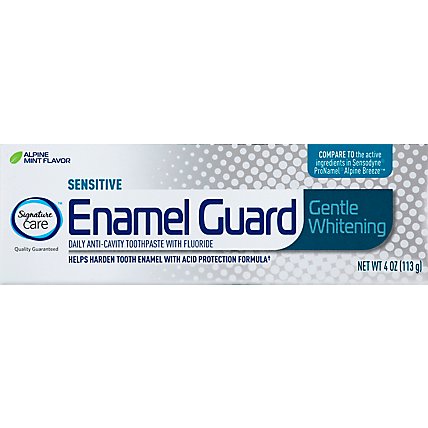 Signature Care Toothpaste With Flouride Enamel Guard Gentle Whitening Sensitive - 4 Oz - Image 2