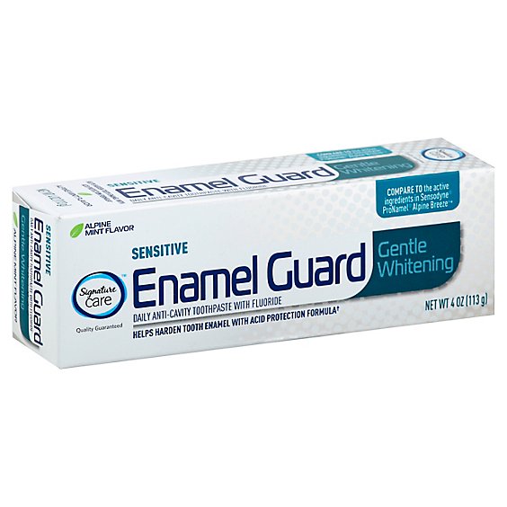 Signature Care Toothpaste With Flouride Enamel Guard Gentle Whitening Sensitive - 4 Oz