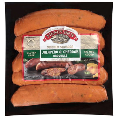 Hempler's Andouille Smoked Sausage With Jalapeño & Cheddar - 1 Lb