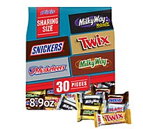 Mars Snickers Twix Milky Way & 3 Musketeers Milk & Dark Chocolate Candy Bars - 30 Count
