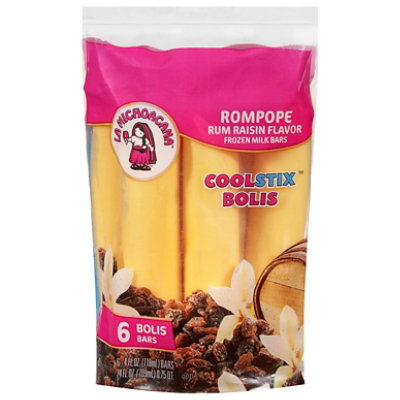 La Michoacana Cool Stix Ice Pops Rum Raisin 6 Count - 26 Fl. Oz.