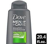 Dove Men+Care Shampoo + Conditioner 2 in 1 Fresh & Clean - 20.4 Fl. Oz.