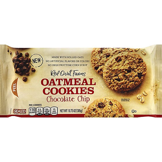 Red Oval Farms Cookies Oatmeal Chocolate Chip - 10.75 Oz