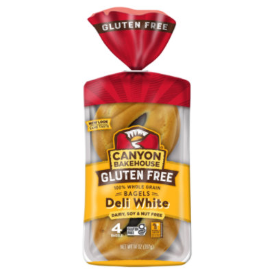 Canyon Bakehouse Deli White Bagels Gluten Free Bagels 100% Whole Grain  4 Count - 14 Oz - Image 3