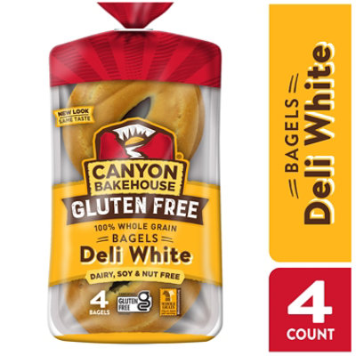 Canyon Bakehouse Deli White Bagels Gluten Free Fresh 100% Whole Grain Bagels - 4 Count - Image 2