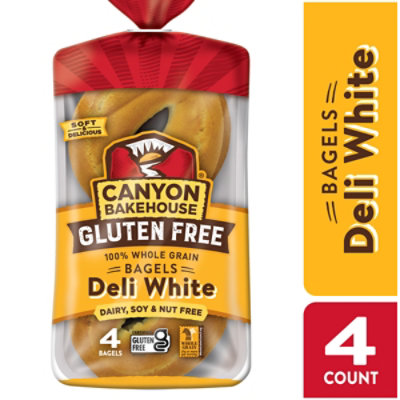Canyon Bakehouse Deli White Bagels Gluten Free Fresh 100% Whole Grain Bagels - 4 Count - Image 3